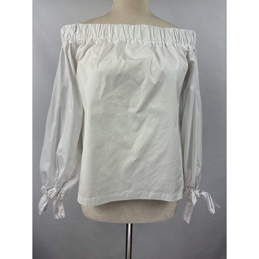 7 For All Mankind Off Shoulder Top White Small